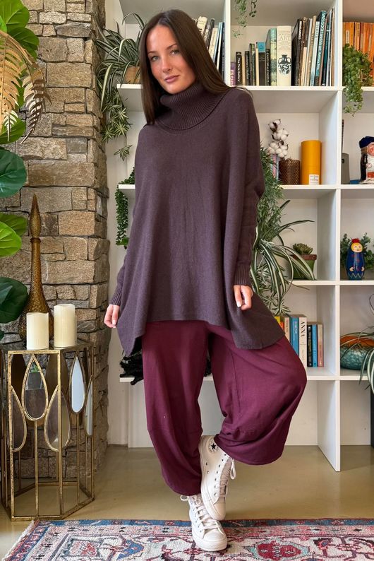 Beyond Terry Oversized Cowl Knit Fig Marl